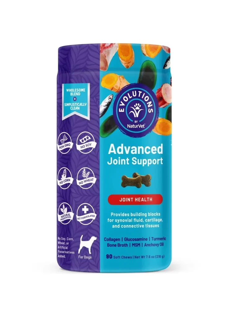 NaturVet Advanced Joint Support Joint Health Pet Supplement Packaging