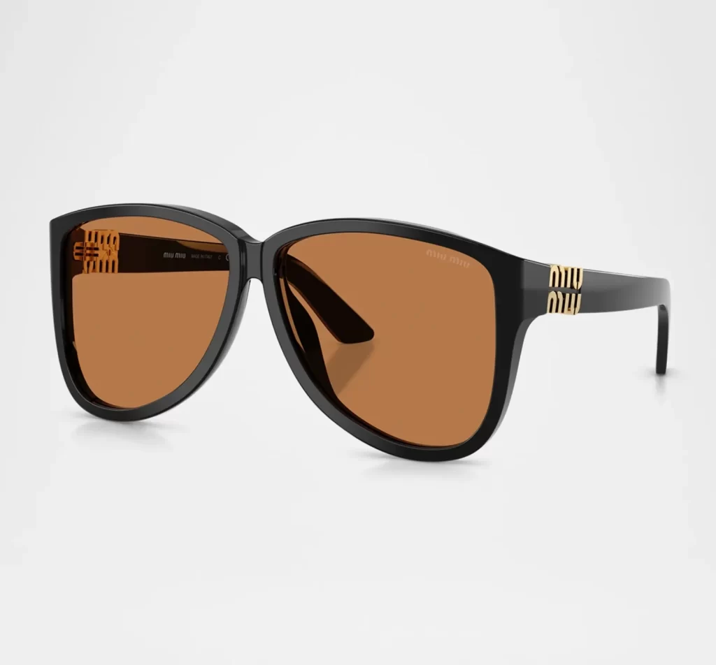 Miu Miu Black Frame Brown Lens Sunglasses Packaging