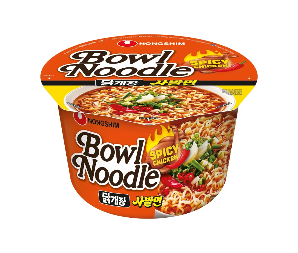 Nongshim Spicy Chicken Instant Noodle Cup Packaging