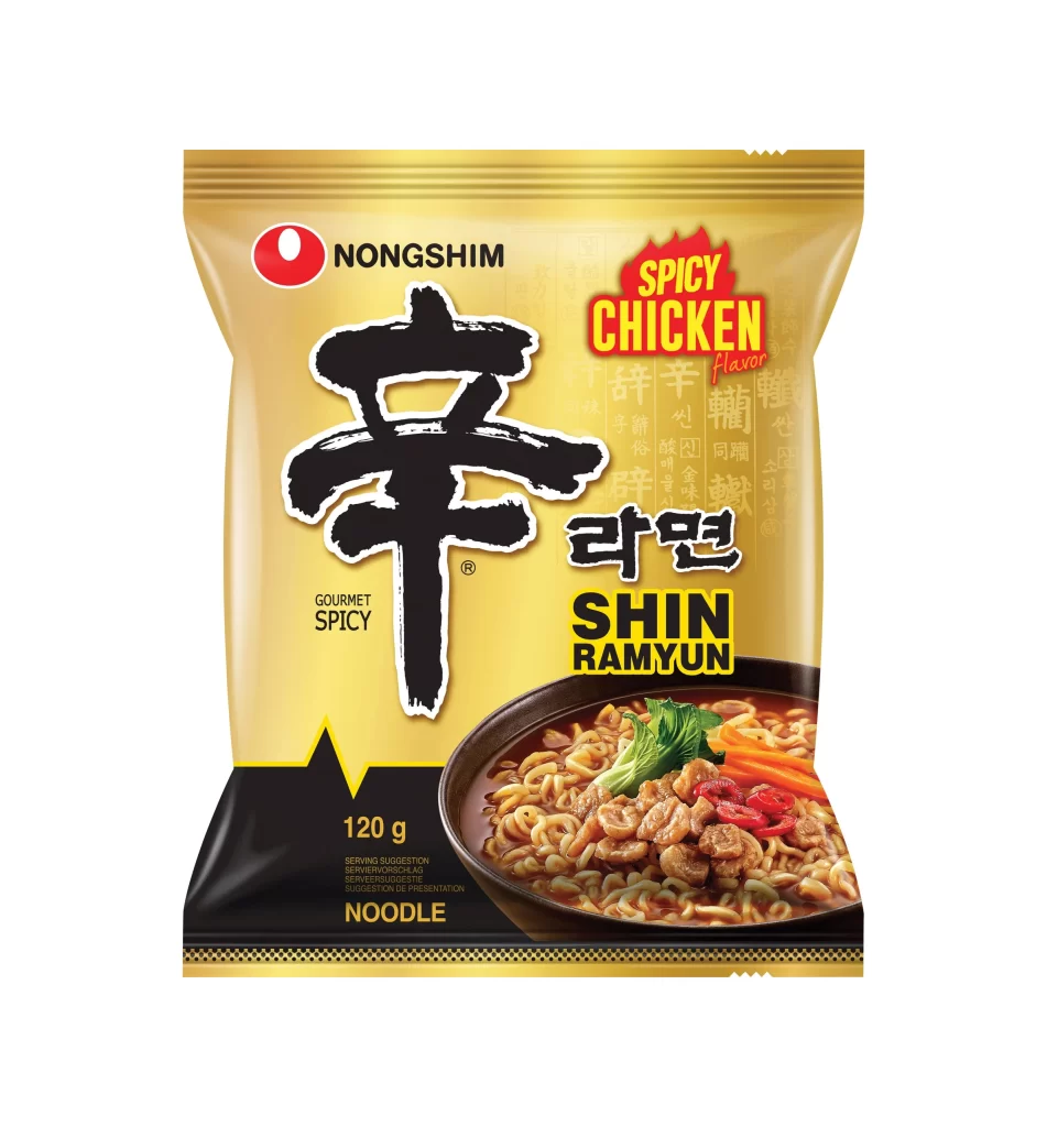 Nongshim Spicy Chicken Flavor Ramen Packaging