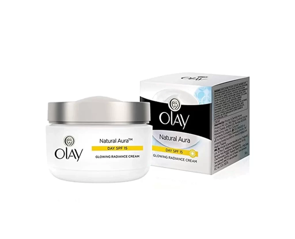 Olay Natural Aura SPF 15 Skincare Packaging