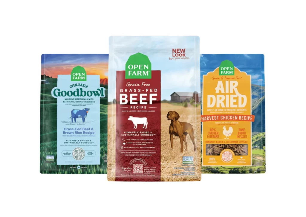 Open Farm Grain Free Grass-Fed Beef Recipe Dog Food Packaging