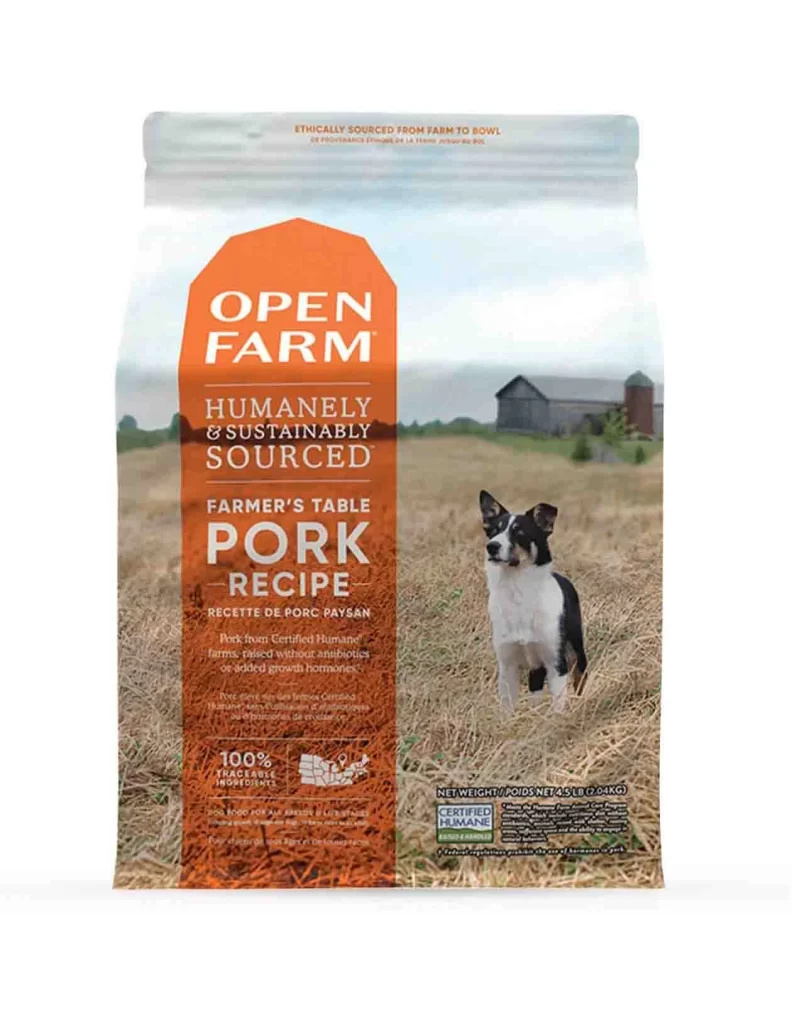 Open Farm Pork Recipe Dog Food Packaging