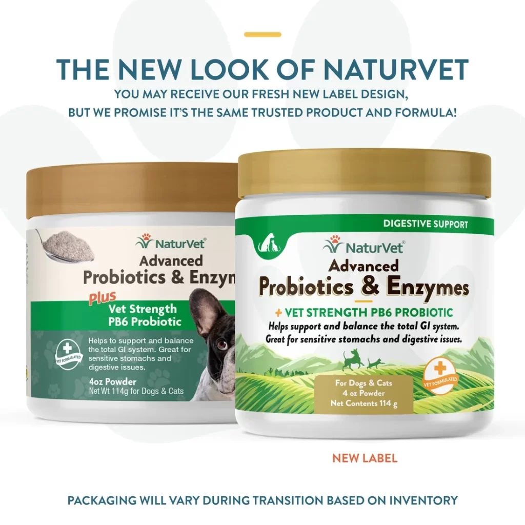 NaturVet Advanced Probiotics Vet Strength Pet Supplement Packaging