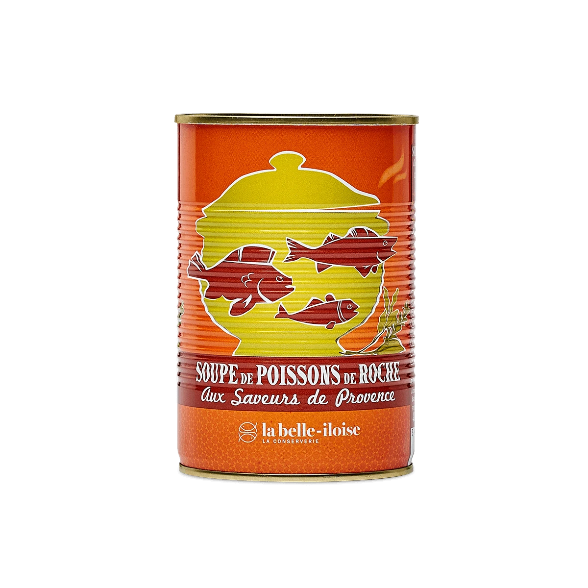 La Belle Iloise Provencal fish soup orange packaging design