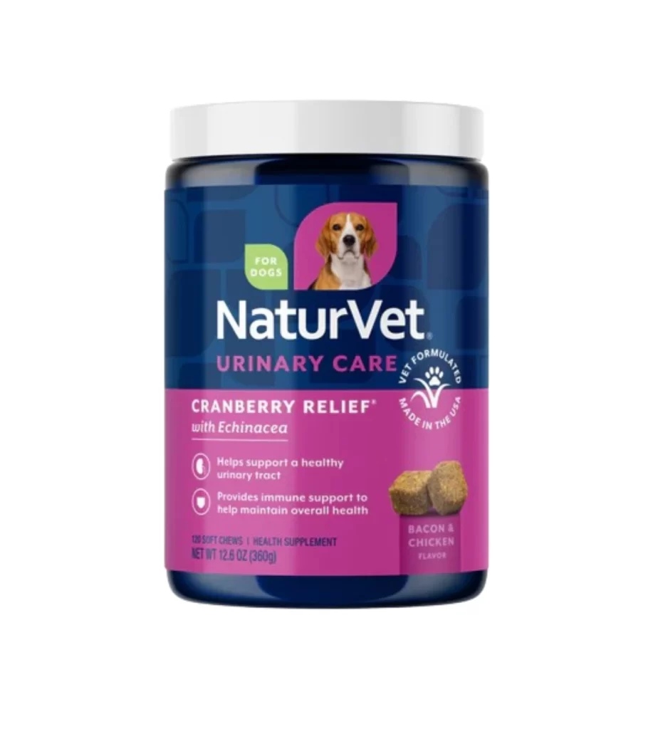 NaturVet Urinary Care Cranberry Relief Pet Supplement Packaging