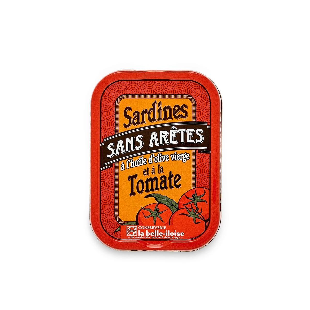 La Belle Iloise sardines with tomato packaging design red and yellow