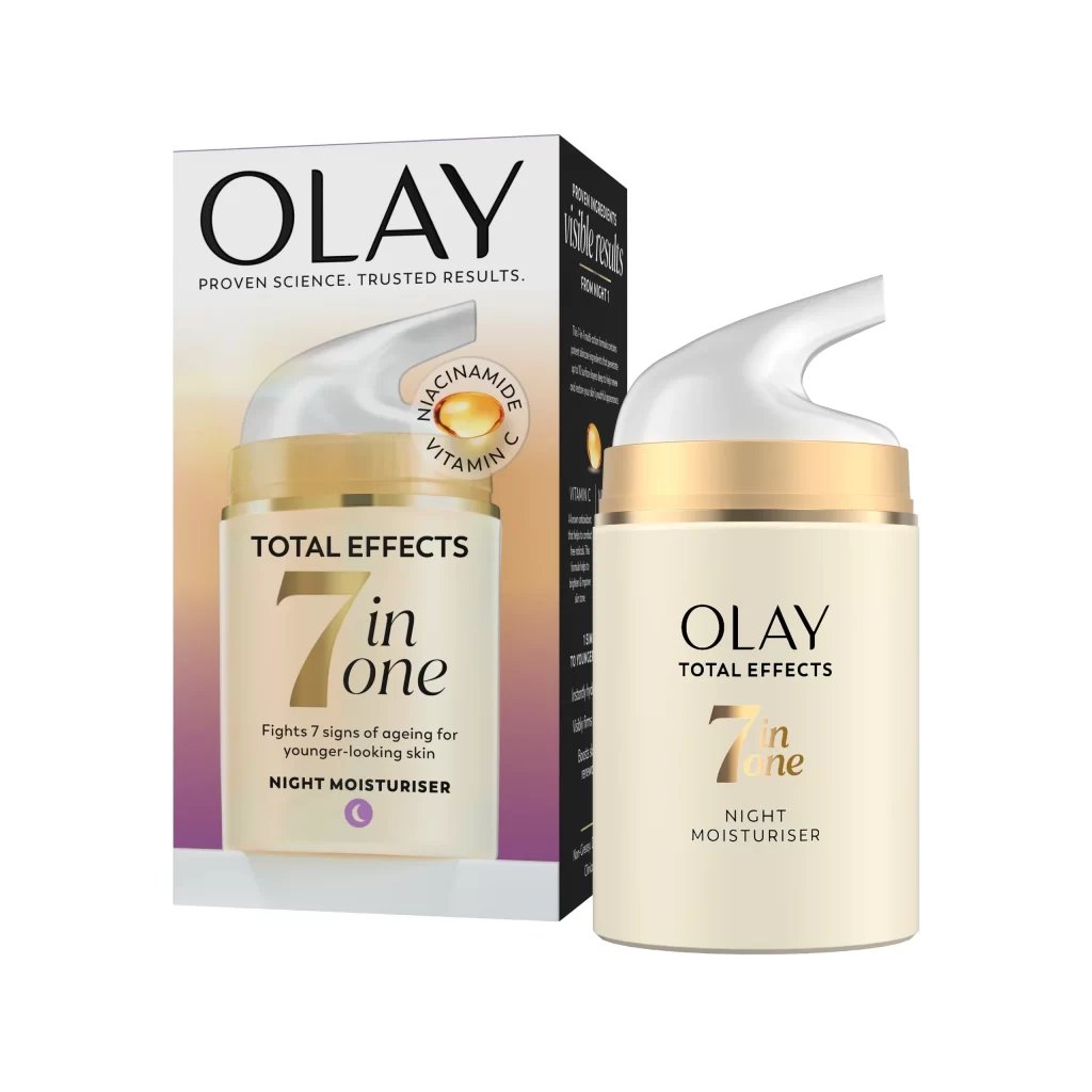 Olay Total Effects 7 in one Night Moisturiser Skincare Packaging