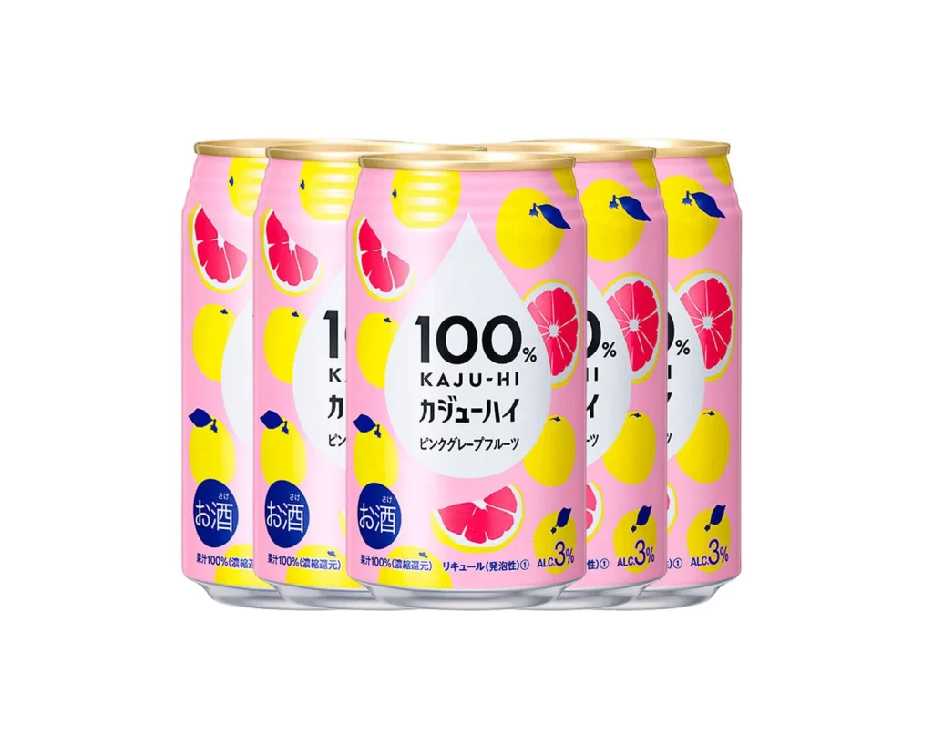 100 Kajū Hai Pink Grapefruit Chūhai 340ml x6 Cans Packaging