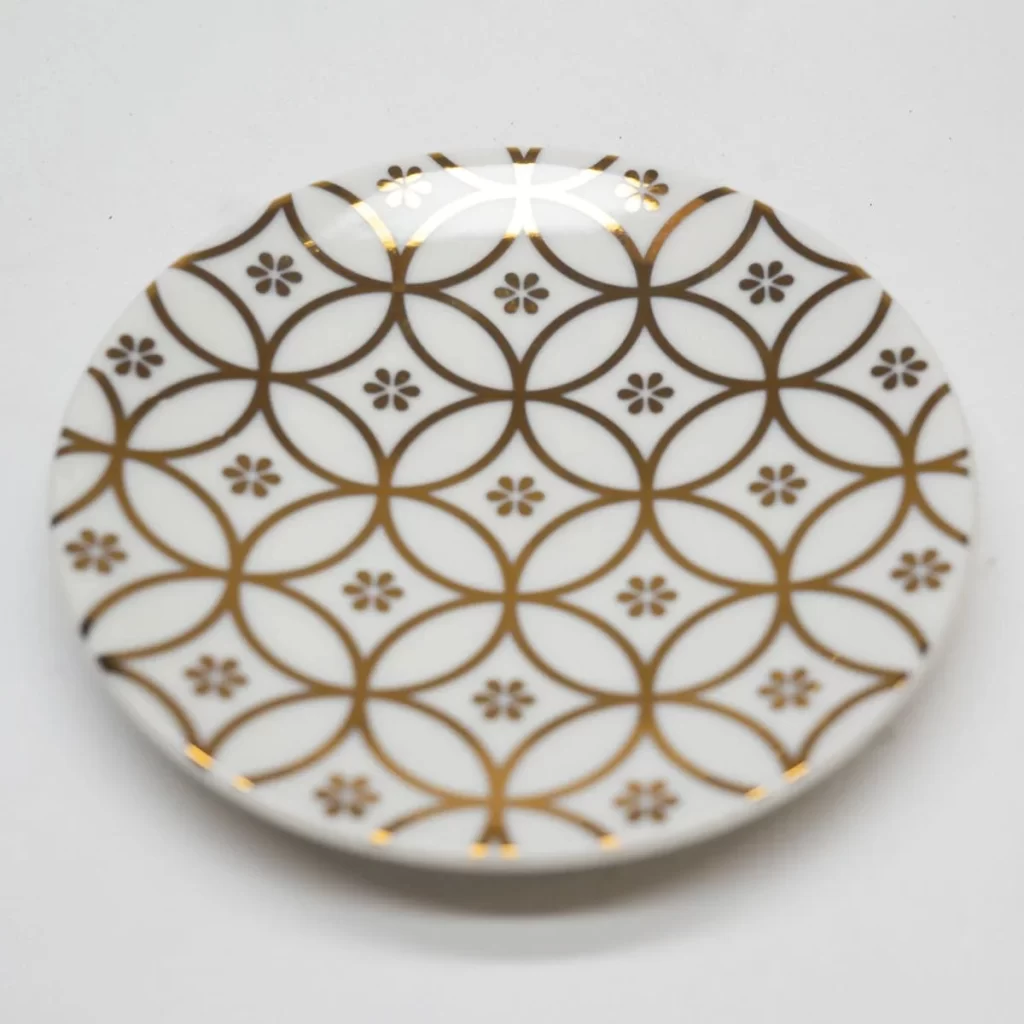 Edo Komon Minoyaki Small Plate 5p Gift Set (White)
