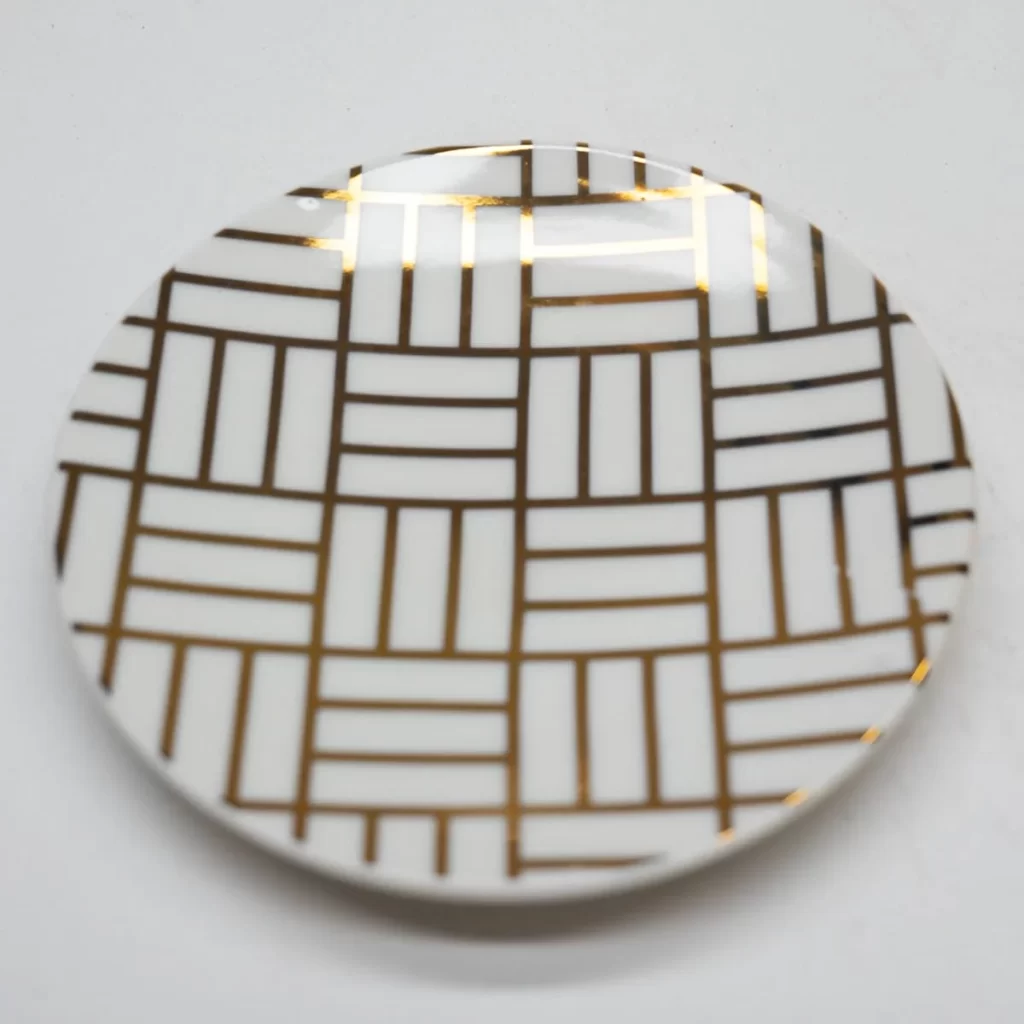 Edo Komon Minoyaki Small Plate 5p Gift Set (White)