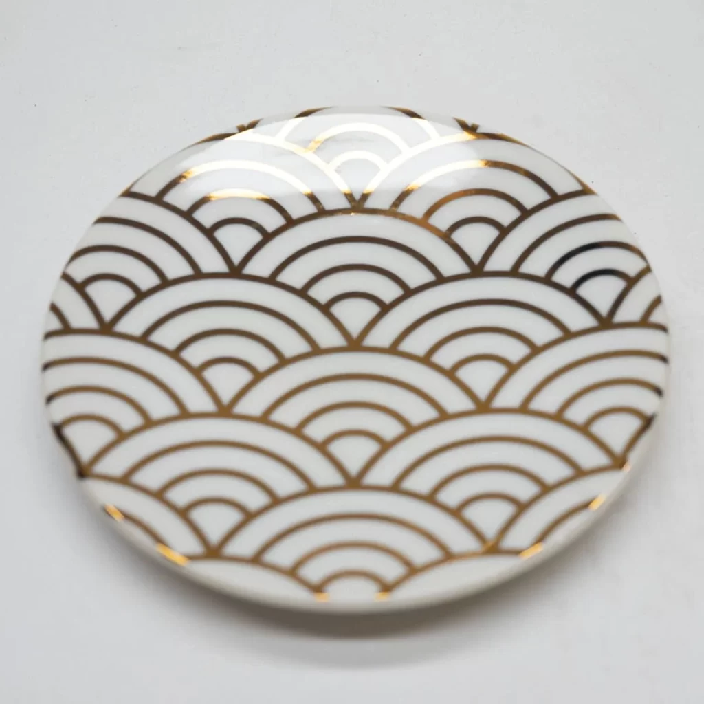 Edo Komon Minoyaki Small Plate 5p Gift Set (White)