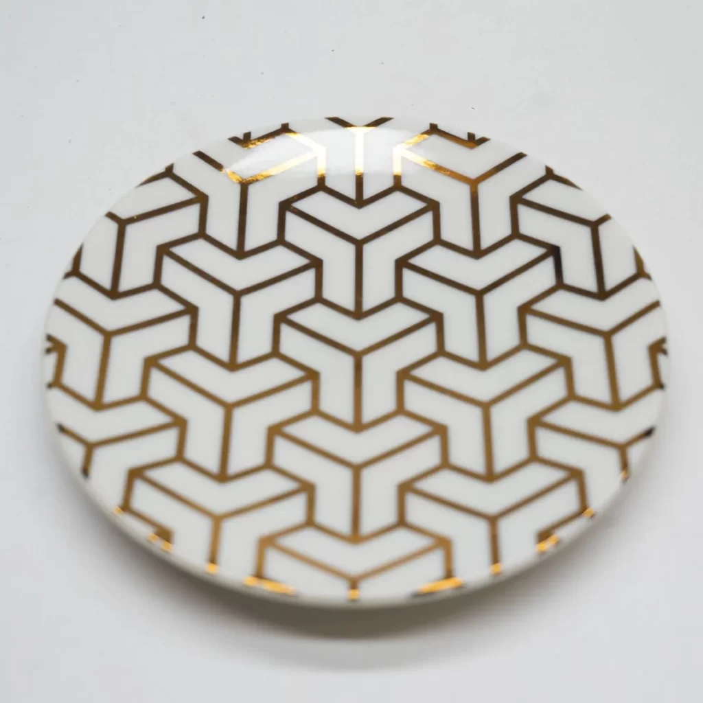 Edo Komon Minoyaki Small Plate 5p Gift Set (White)