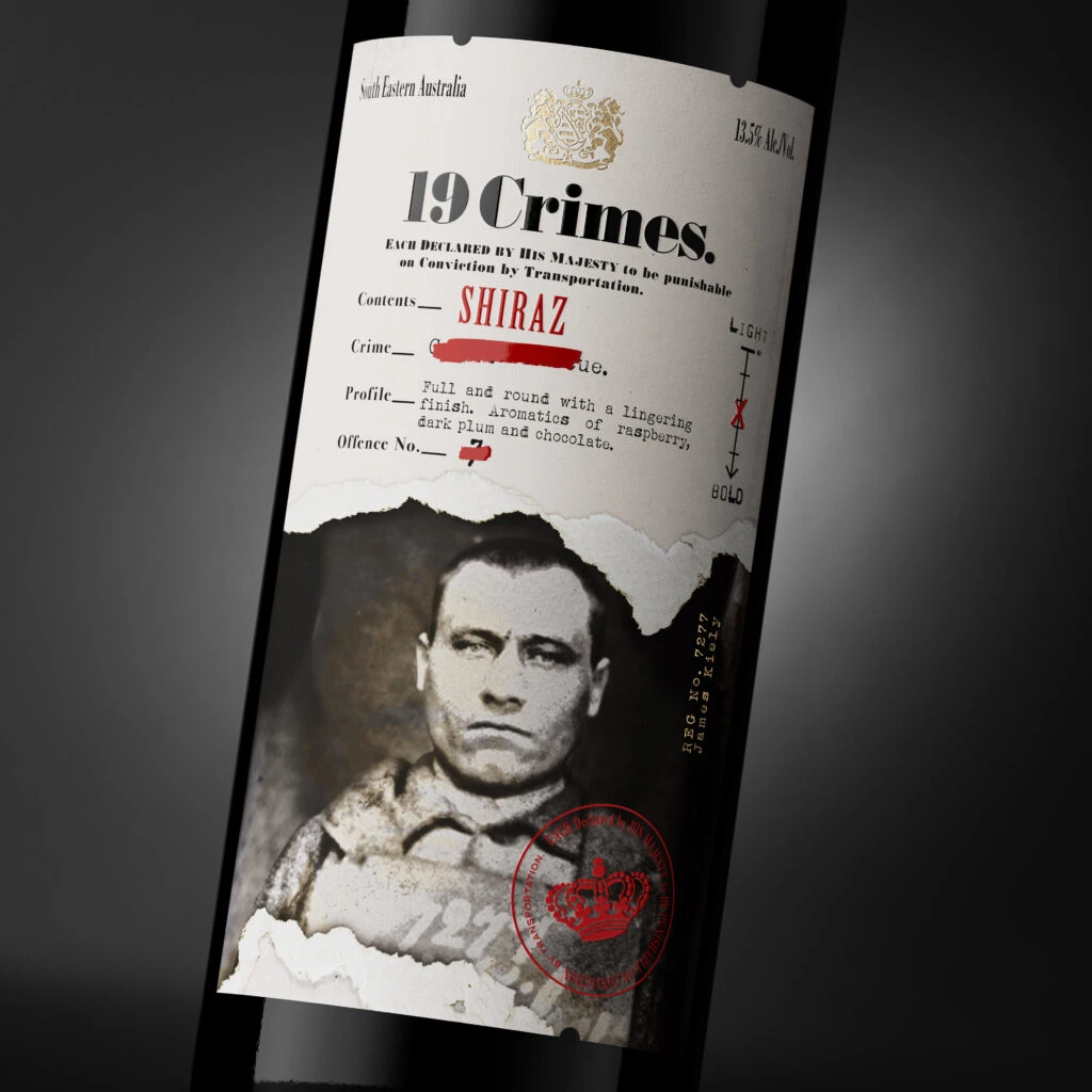19 Crimes Wine Bottle View