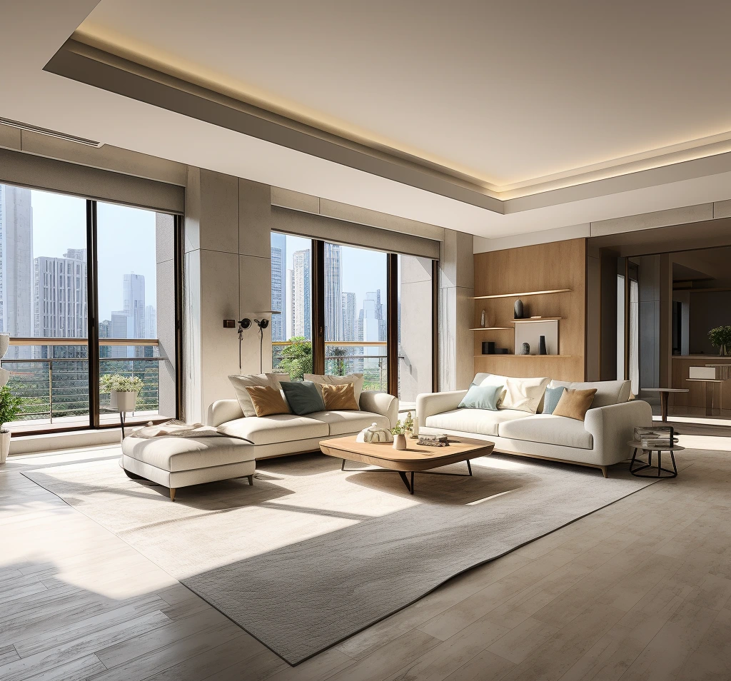 Living Room Interior Beige Brown