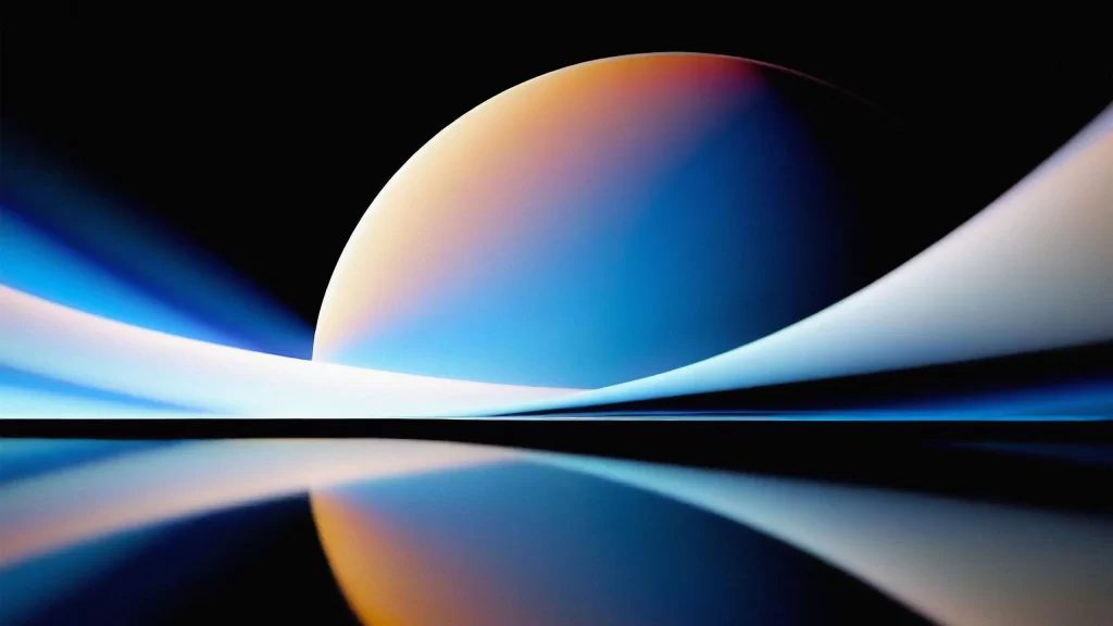 Sphere Light Beams 3D Blue Orange