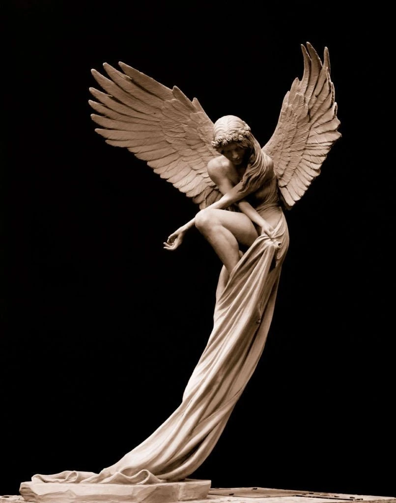 Angel Wings Figure 3D Beige Black