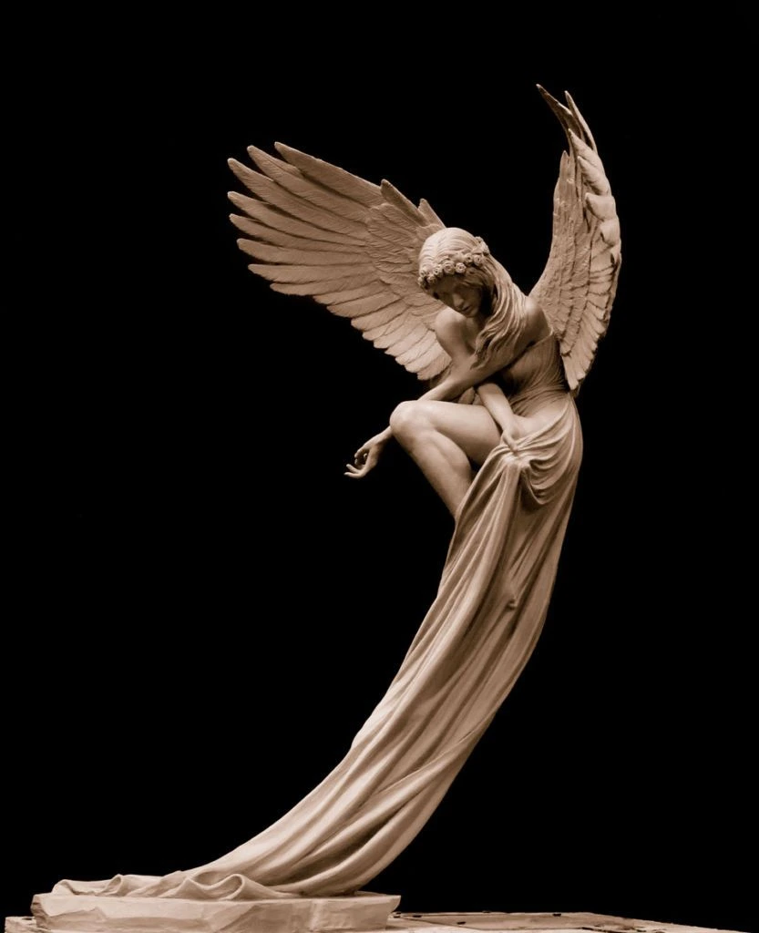 Angel Wings Figure 3D Beige Black