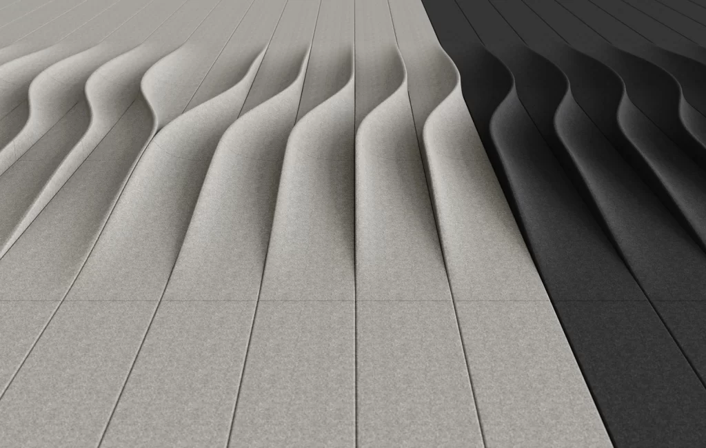 Wavy Surface 3D Gray Black