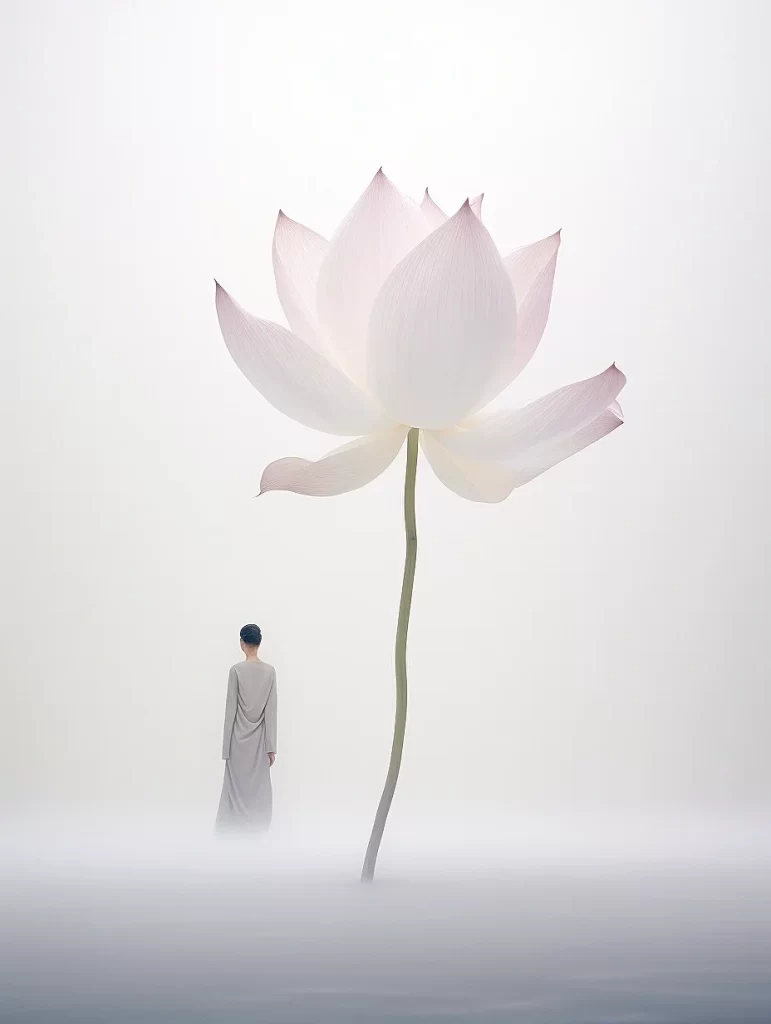 White Gradient Flower Abstract Background