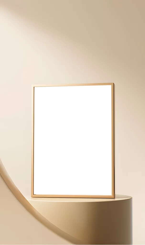 Golden Certificate Frame Mockup Pedestal