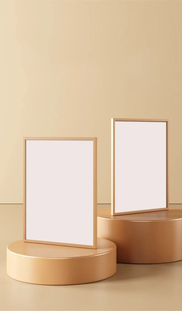 Frames Cylindrical Stands Display Stage 3D