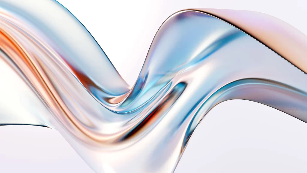 Fluid Shapes 3D Silver Pink