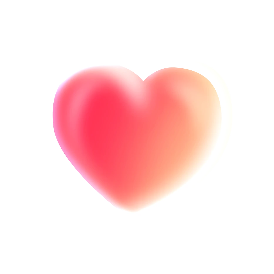 Heart Shape 3D Pink Red