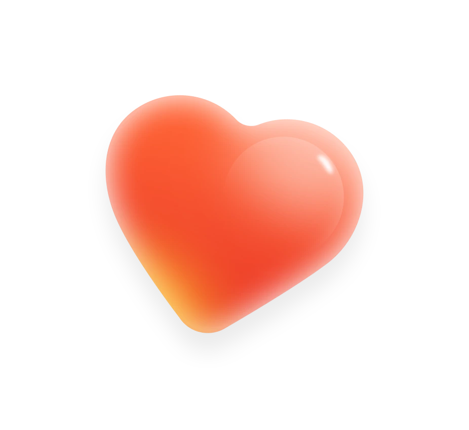 Heart 3D Red White
