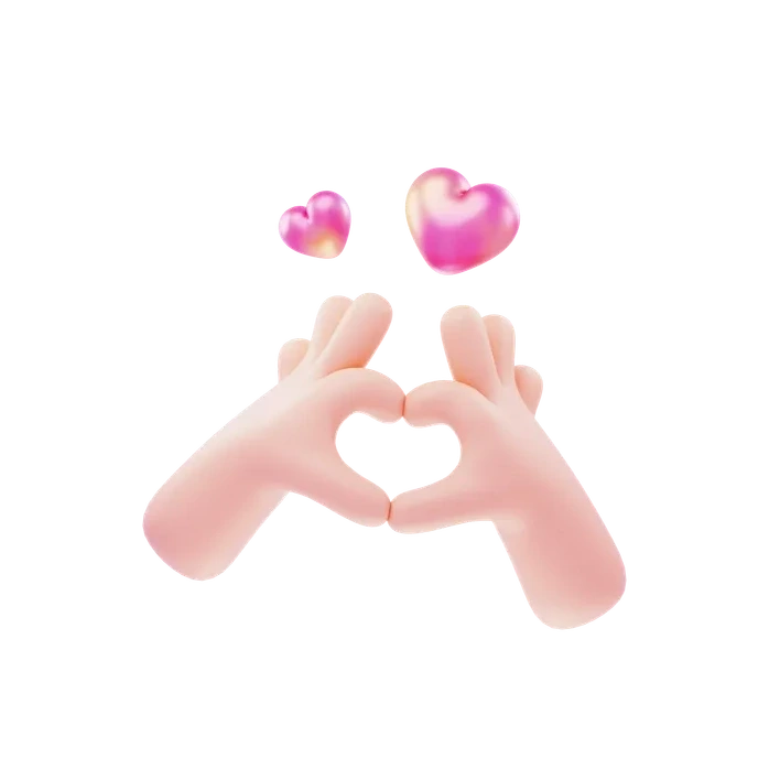 Heart Hands 3D Pink