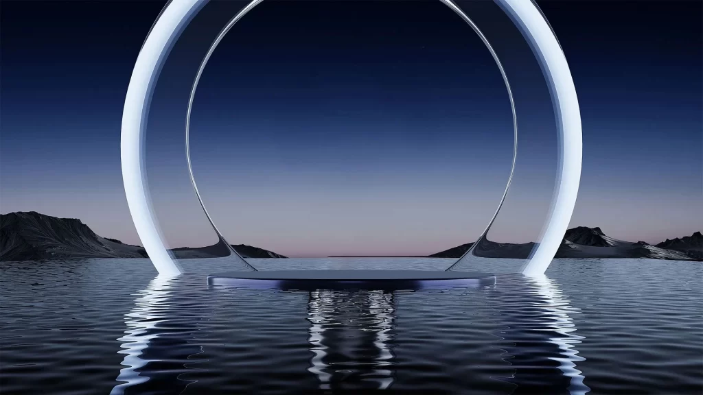 Blue Circle Gradient Background
