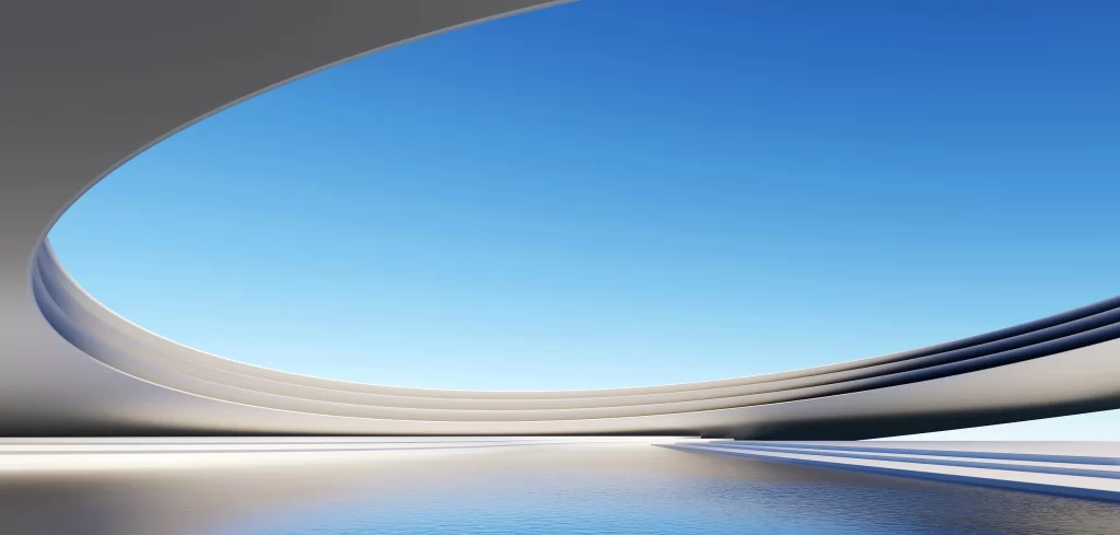 Architectural Structure 3D Blue White