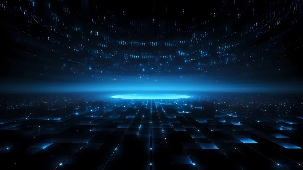 Digital Landscape 3D Blue Black