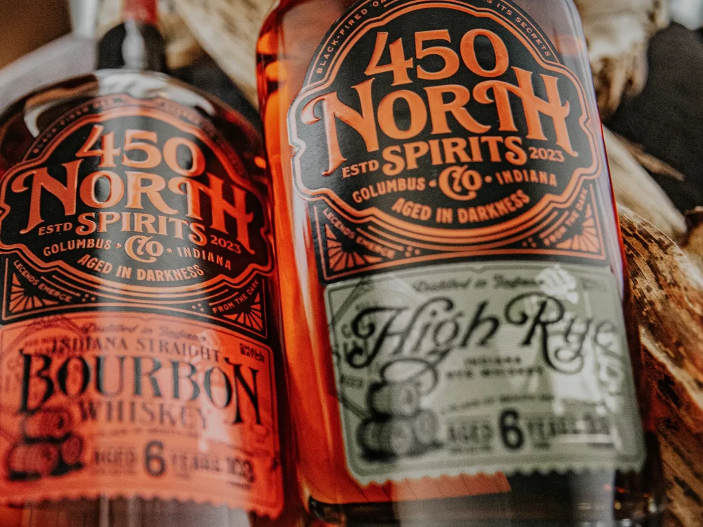 450 North Bourbon Whiskey Bottle View