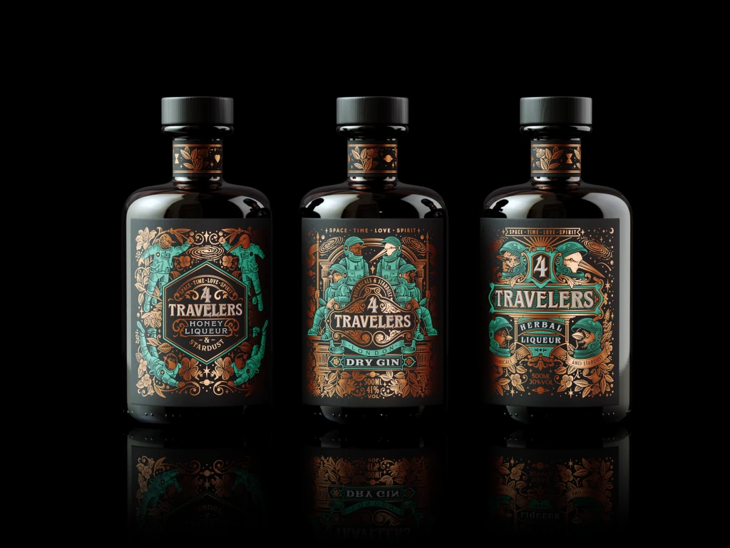 4 Travelers Herbal Liqueur Bottle