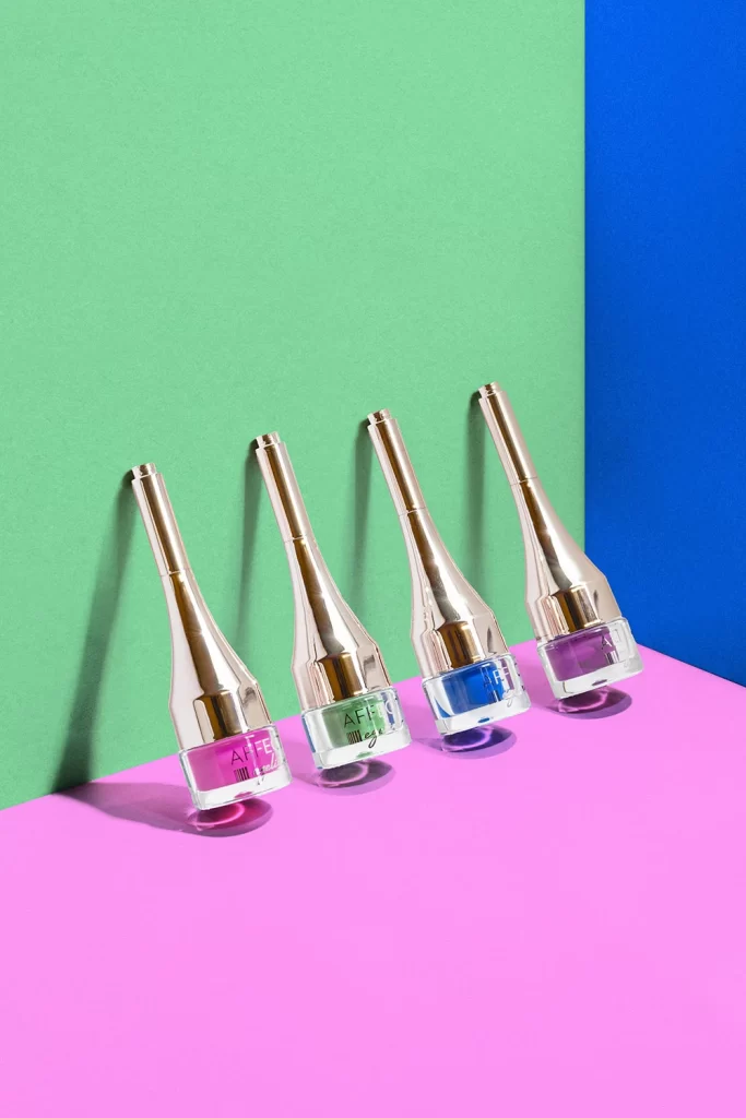 AFFECT Nail Polish Bottles Pink Green Blue Packaging