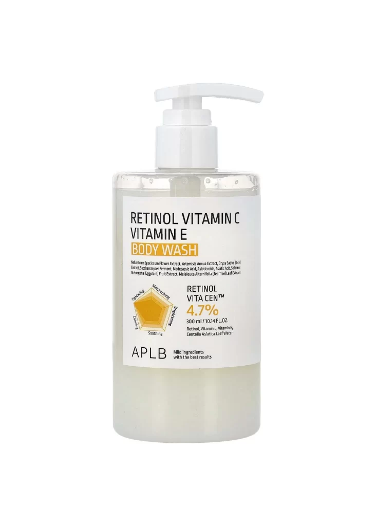 APLB Retinol Vitamin C Vitamin E Body Wash Packaging