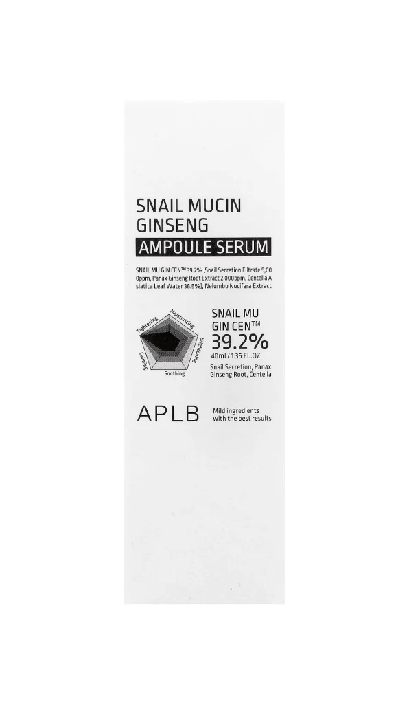APLB Snail Mucin Ginseng Ampoule Serum Packaging