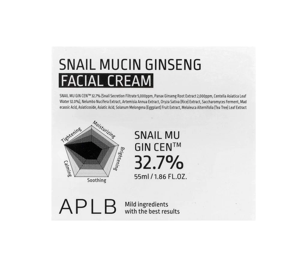 APLB Snail Mucin Ginseng Facial Cream Packaging