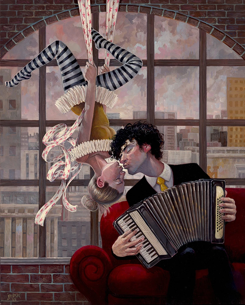 Aaron Jasinski Accordion Trapeze Circus Painting