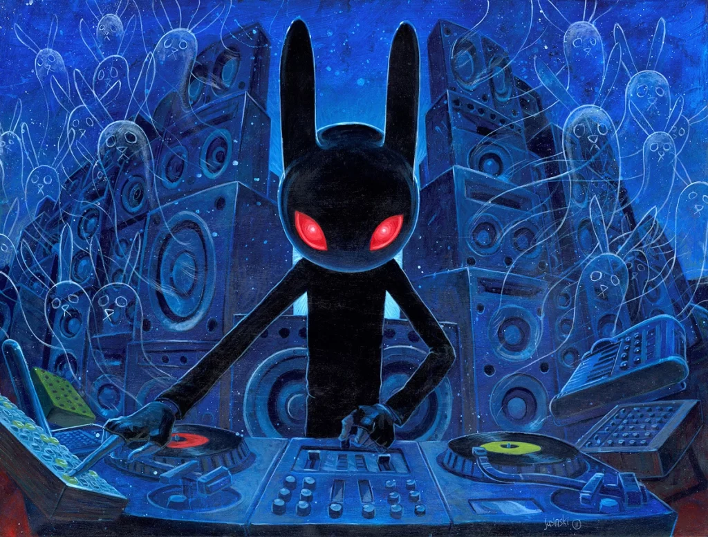 Aaron Jasinski DJ Glowing Eyes Painting