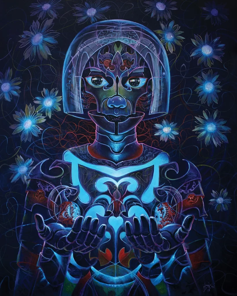 Aaron Jasinski Glowing Robot Painting