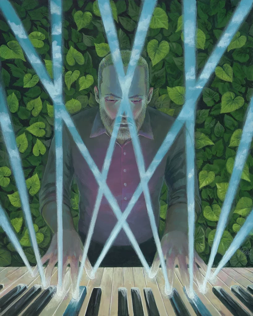 Aaron Jasinski Man Piano Performance Painting