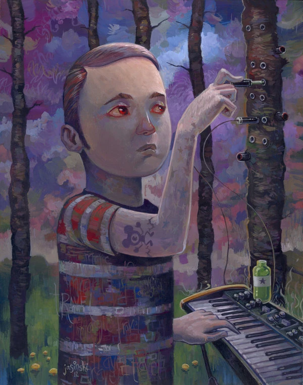 Aaron Jasinski Man Synthesizer Keyboard Painting