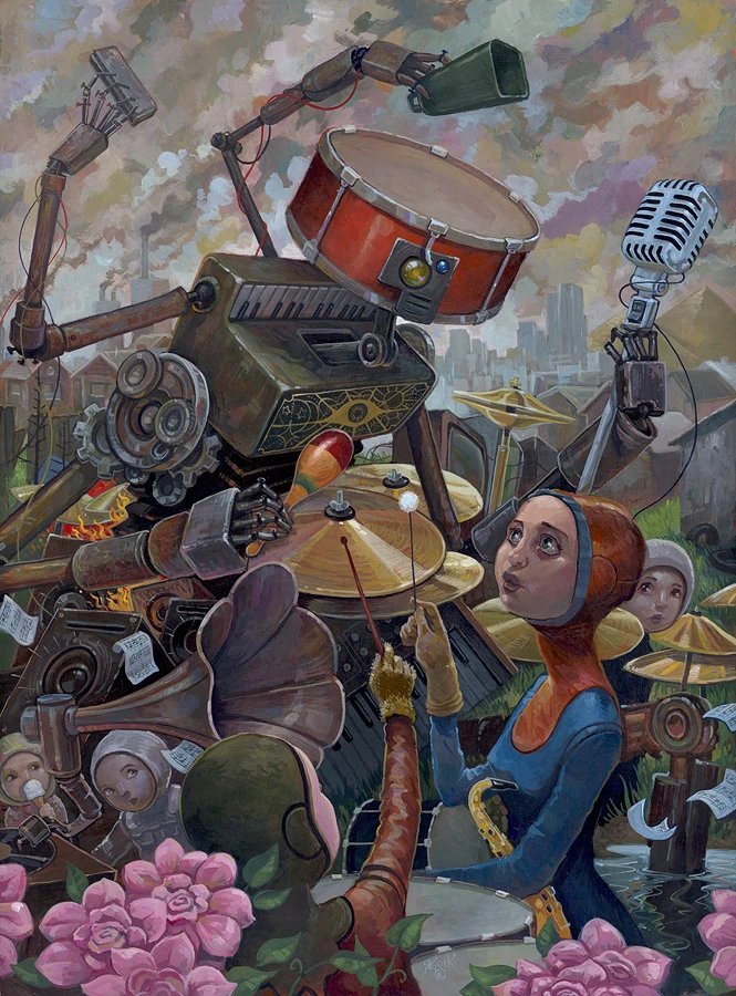 Aaron Jasinski Robot Band Painting