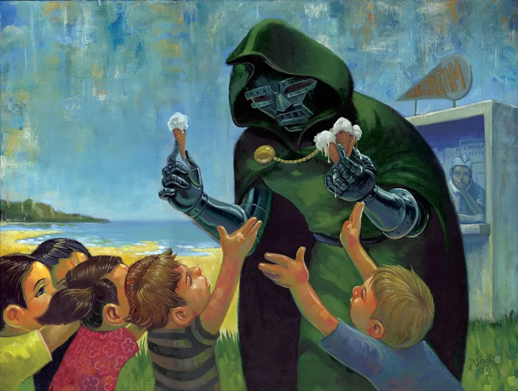 Aaron Jasinski Robot Children Encounter Painting