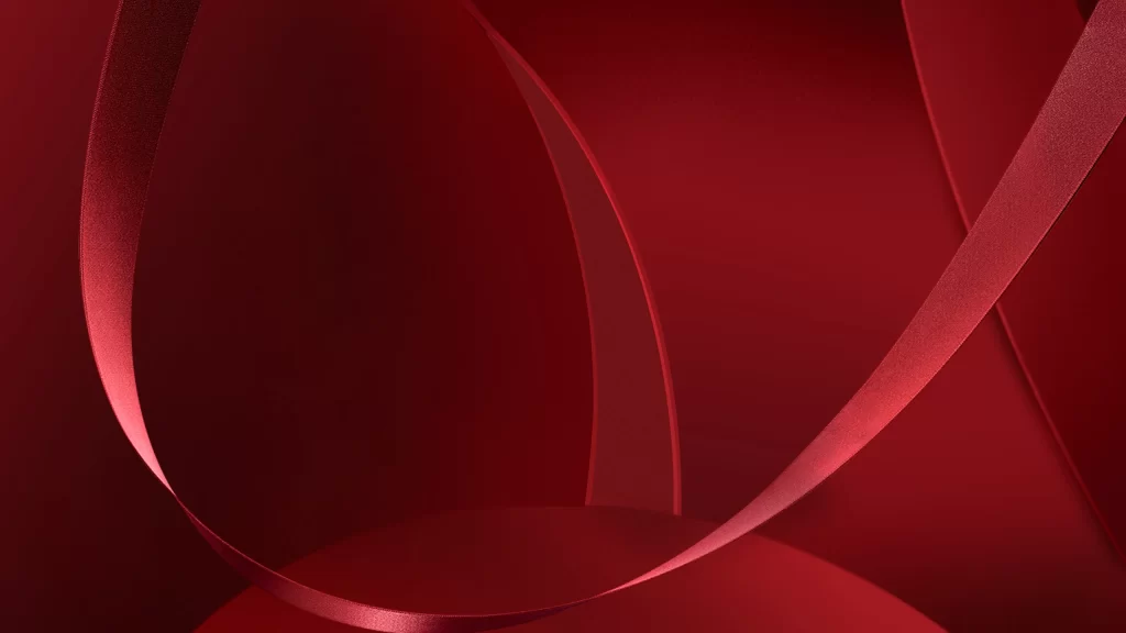Red Ribbon Shapes 3D Abstract
