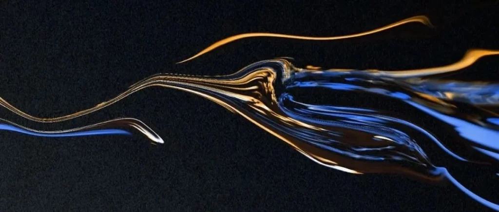 Fluid Shapes 3D Blue Gold