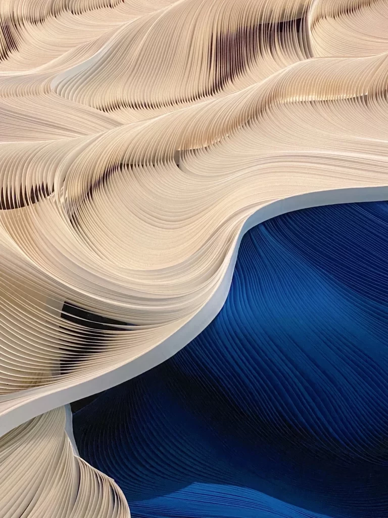 Wave Structure 3D Beige Blue