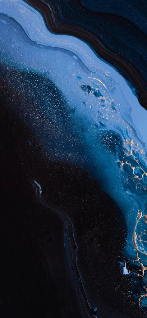 Fluid Art Abstract Blue Black